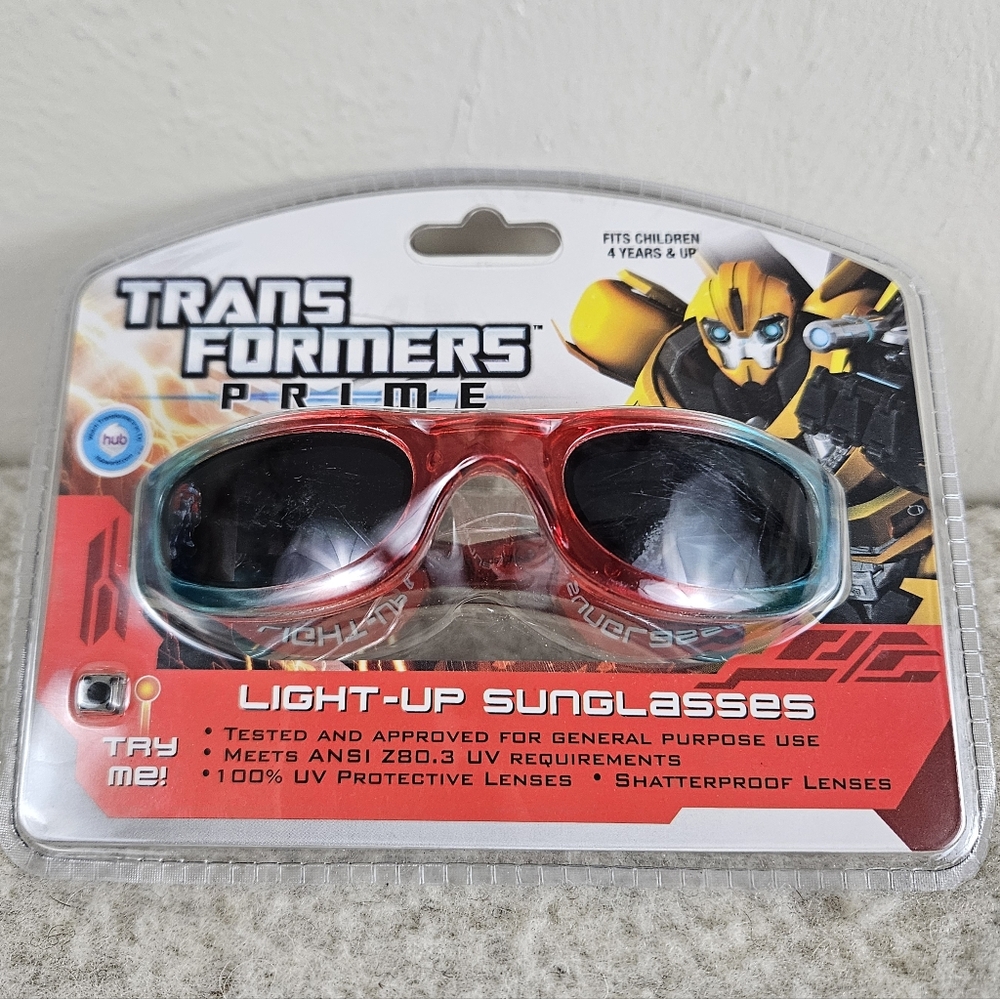 (NEW) Transformers Prime 2012 Optimus Prime Light Up Kid Sunglasses
